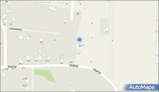 Wola Zaradzyńska, Skargi Piotra, ks., 1a, mapa Wola Zaradzyńska