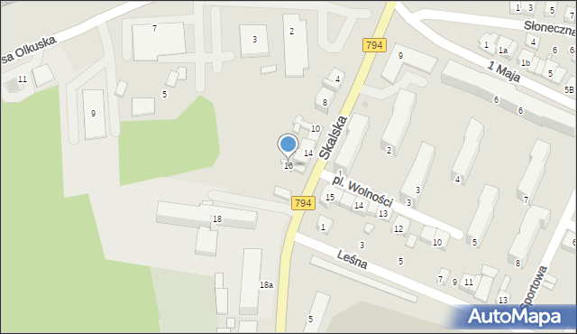 Wolbrom, Skalska, 16, mapa Wolbrom