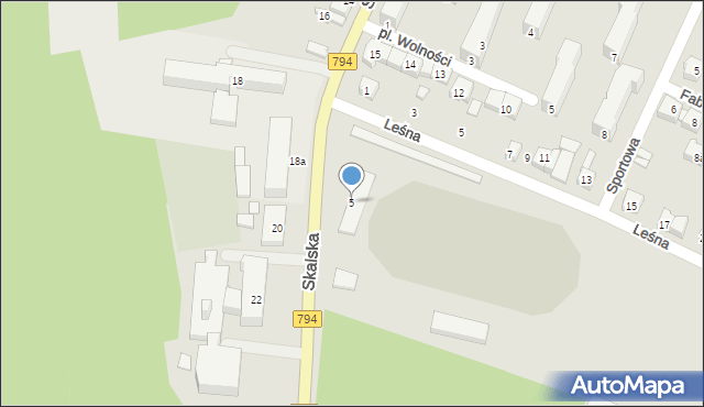 Wolbrom, Skalska, 5, mapa Wolbrom