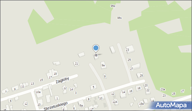 Wołomin, Skrzetuskiego, 9B, mapa Wołomin