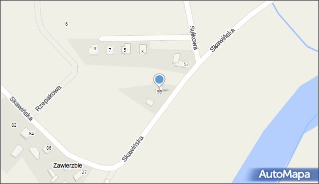 Wołowice, Skawińska, 55, mapa Wołowice