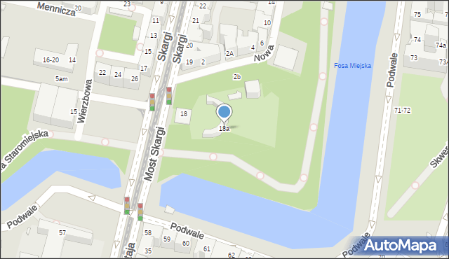 Wrocław, Skargi Piotra, ks., 18a, mapa Wrocławia