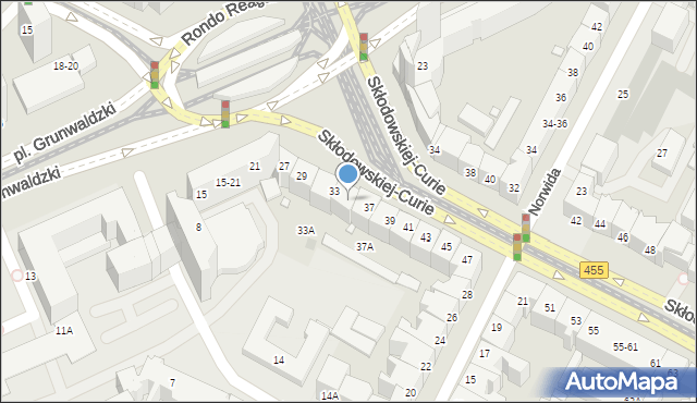 Wrocław, Skłodowskiej-Curie Marii, 35, mapa Wrocławia