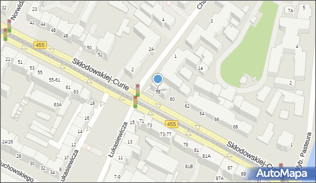 Wrocław, Skłodowskiej-Curie Marii, 58, mapa Wrocławia