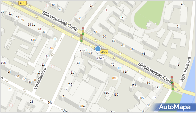 Wrocław, Skłodowskiej-Curie Marii, 75, mapa Wrocławia