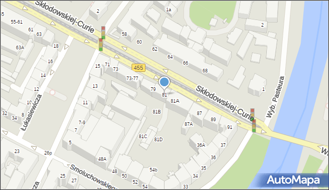 Wrocław, Skłodowskiej-Curie Marii, 81/81A, mapa Wrocławia