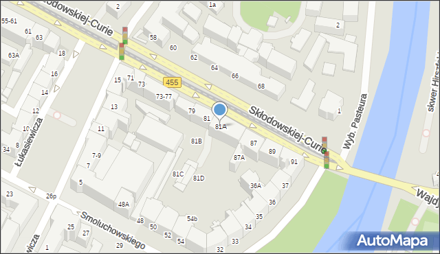 Wrocław, Skłodowskiej-Curie Marii, 81A, mapa Wrocławia