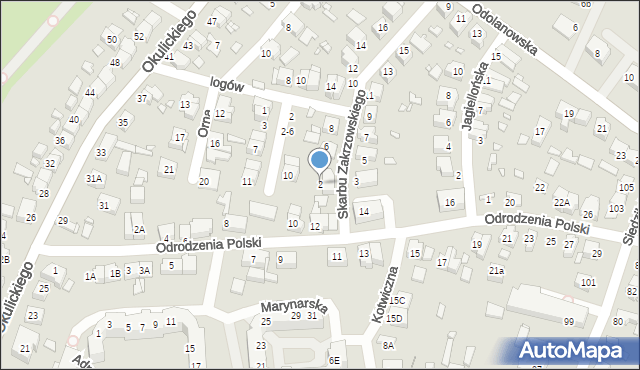 Wrocław, Skarbu Zakrzowskiego, 2, mapa Wrocławia