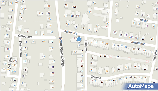 Wrocław, Skibowa, 3, mapa Wrocławia