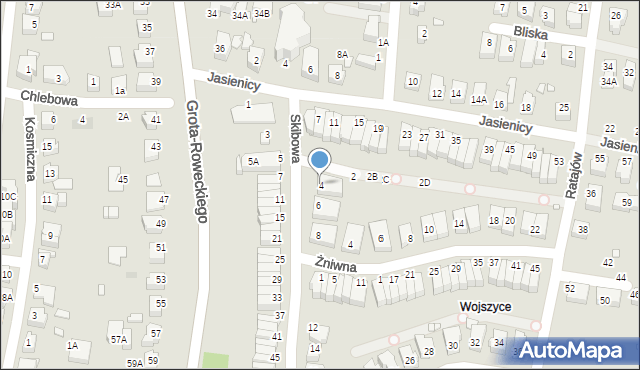 Wrocław, Skibowa, 4, mapa Wrocławia