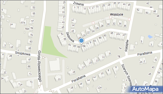 Wrocław, Skibowa, 71, mapa Wrocławia