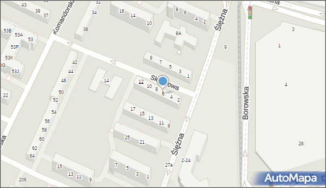 Wrocław, Skwerowa, 6, mapa Wrocławia