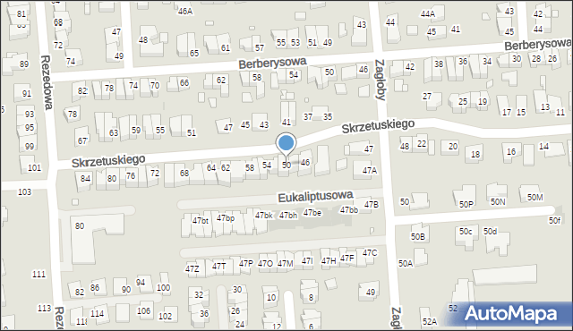 Wrocław, Skrzetuskiego Jana, 50, mapa Wrocławia