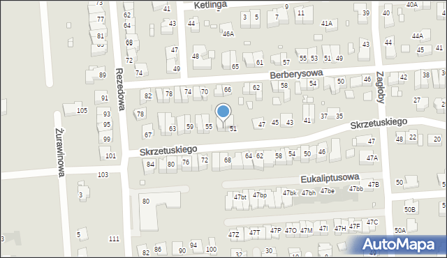 Wrocław, Skrzetuskiego Jana, 53, mapa Wrocławia