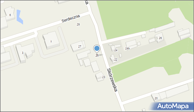 Wysogotowo, Skórzewska, 25, mapa Wysogotowo