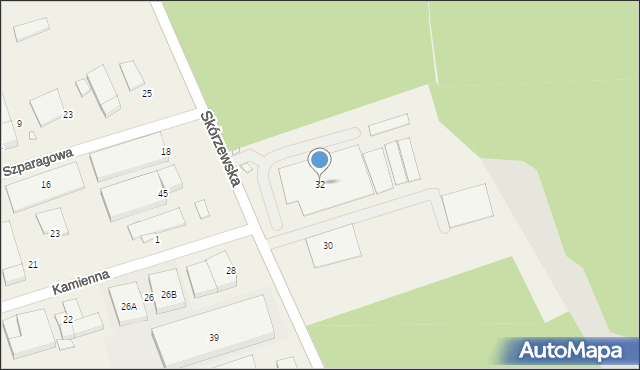 Wysogotowo, Skórzewska, 32, mapa Wysogotowo