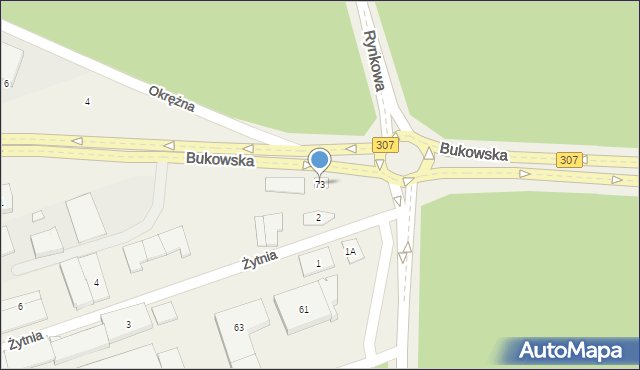 Wysogotowo, Skórzewska, 73, mapa Wysogotowo