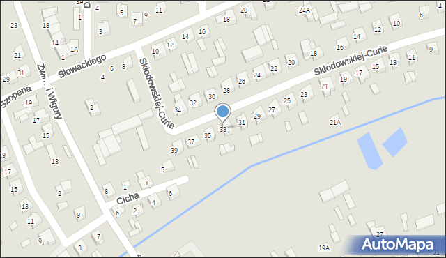 Wysokie Mazowieckie, Skłodowskiej-Curie Marii, 33, mapa Wysokie Mazowieckie