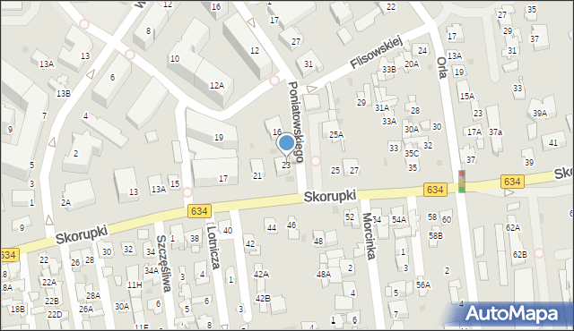 Ząbki, Skorupki Ignacego Jana, ks., 23, mapa Ząbki