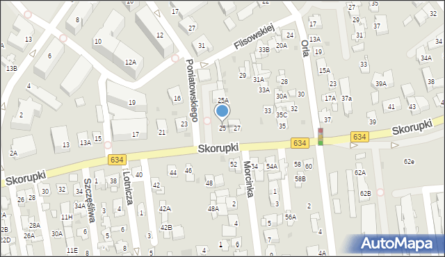 Ząbki, Skorupki Ignacego Jana, ks., 25, mapa Ząbki