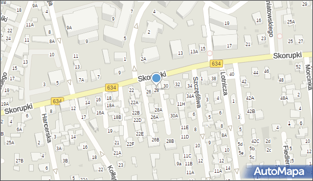 Ząbki, Skorupki Ignacego Jana, ks., 28, mapa Ząbki