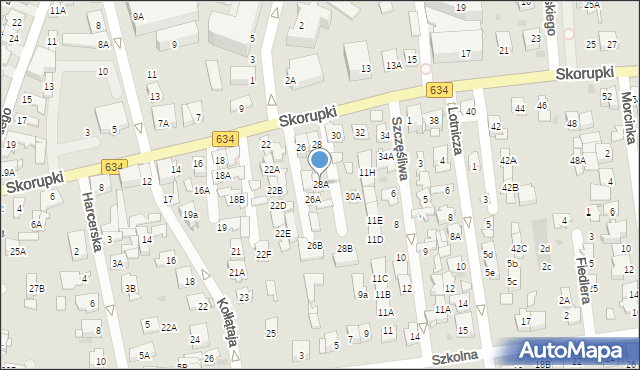 Ząbki, Skorupki Ignacego Jana, ks., 28A, mapa Ząbki