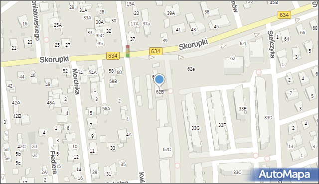 Ząbki, Skorupki Ignacego Jana, ks., 62B, mapa Ząbki