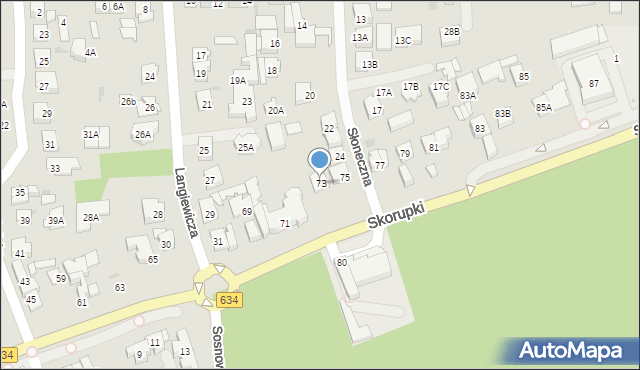 Ząbki, Skorupki Ignacego Jana, ks., 73, mapa Ząbki