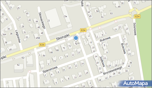 Ząbki, Skorupki Ignacego Jana, ks., 74, mapa Ząbki