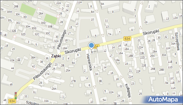 Ząbki, Skorupki Ignacego Jana, ks., 8, mapa Ząbki