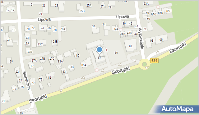 Ząbki, Skorupki Ignacego Jana, ks., 87, mapa Ząbki