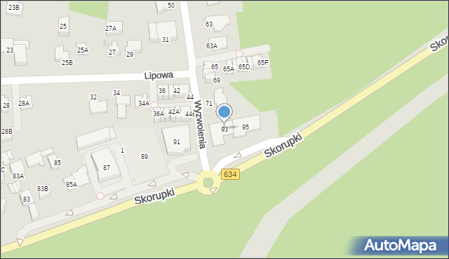 Ząbki, Skorupki Ignacego Jana, ks., 93, mapa Ząbki