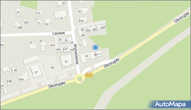 Ząbki, Skorupki Ignacego Jana, ks., 95, mapa Ząbki