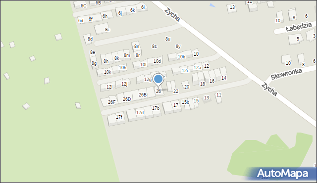 Ząbki, Skowronka, 26, mapa Ząbki