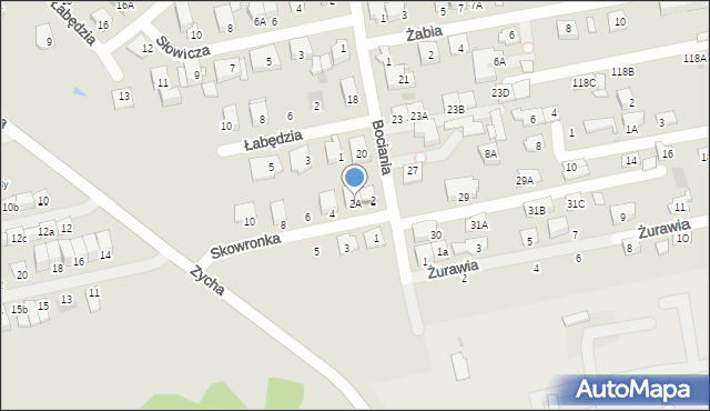 Ząbki, Skowronka, 2A, mapa Ząbki