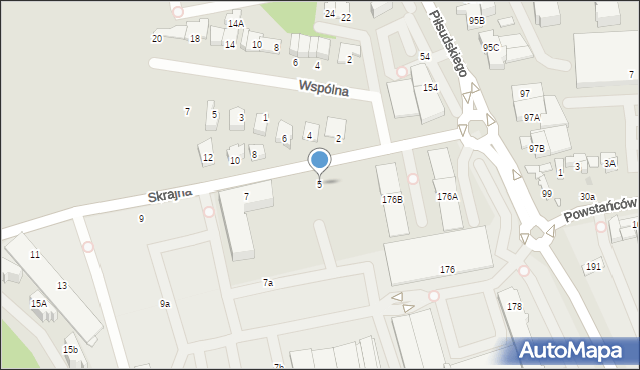 Ząbki, Skrajna, 5, mapa Ząbki