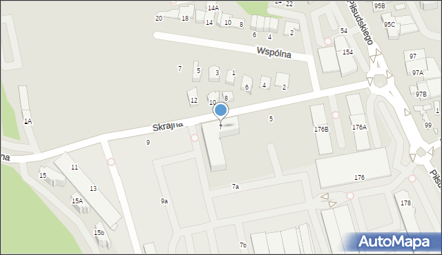 Ząbki, Skrajna, 7, mapa Ząbki