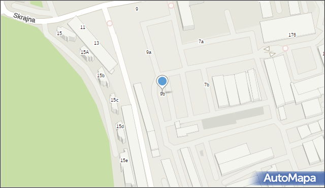 Ząbki, Skrajna, 9b, mapa Ząbki