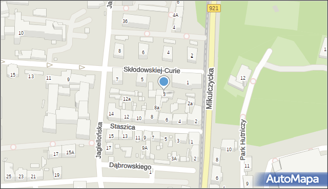 Zabrze, Skłodowskiej-Curie Marii, 3, mapa Zabrza