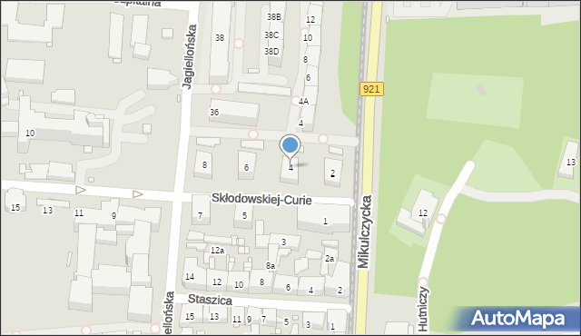 Zabrze, Skłodowskiej-Curie Marii, 4, mapa Zabrza