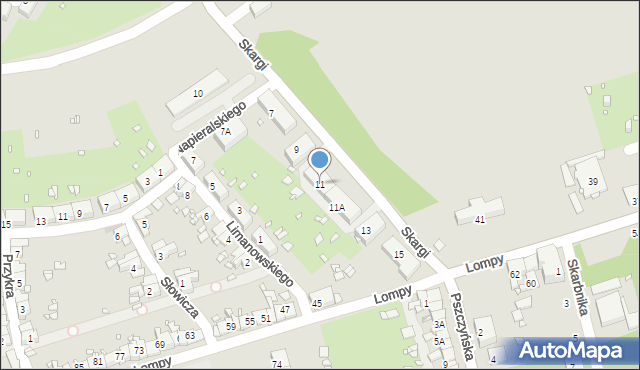 Zabrze, Skargi Piotra, ks., 11, mapa Zabrza