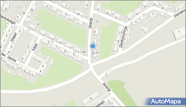Zabrze, Skargi Piotra, ks., 12, mapa Zabrza