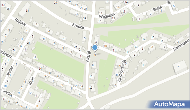 Zabrze, Skargi Piotra, ks., 6, mapa Zabrza