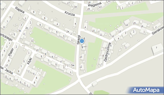 Zabrze, Skargi Piotra, ks., 8, mapa Zabrza