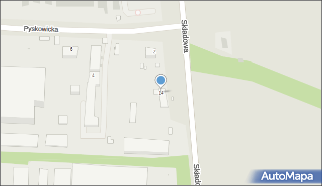 Zabrze, Składowa, 14, mapa Zabrza