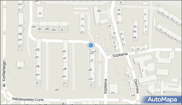 Zabrze, Skłodowskiej-Curie Marii, 12D, mapa Zabrza