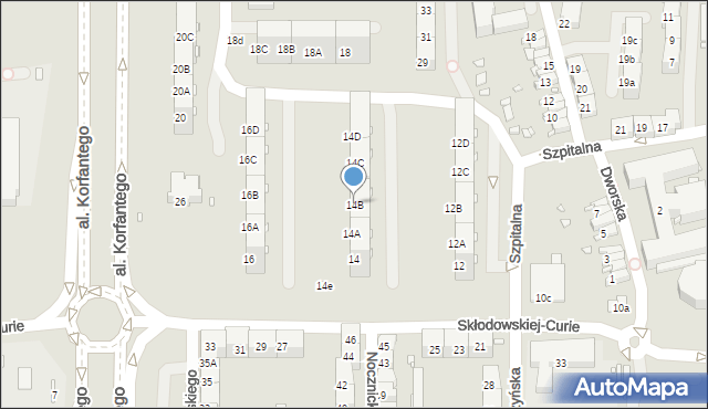 Zabrze, Skłodowskiej-Curie Marii, 14B, mapa Zabrza