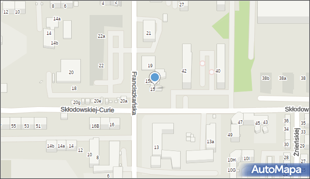 Zabrze, Skłodowskiej-Curie Marii, 42A, mapa Zabrza