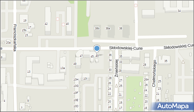Zabrze, Skłodowskiej-Curie Marii, 43, mapa Zabrza