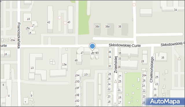 Zabrze, Skłodowskiej-Curie Marii, 45, mapa Zabrza